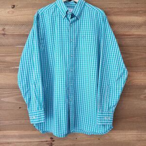 Southern Tide Classic Fit blue/green plade long sleeve shirt mens size‎ L